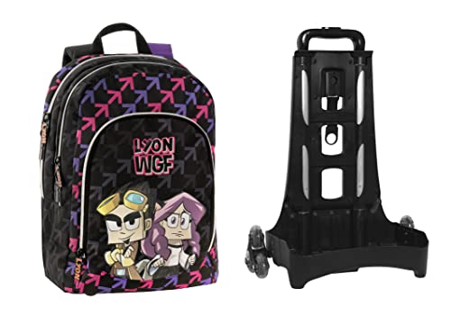 LYON Gamer+anna, Org. Staccabile New Zaino Organizzato Con Trolley Unisex Adulto, Nero, Taglia unica