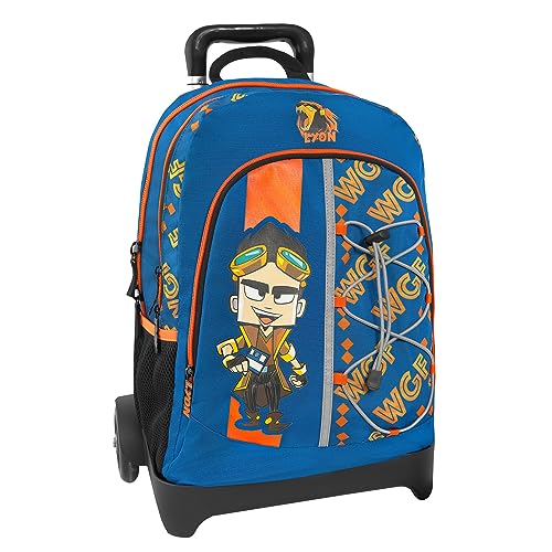 LYON GAMER - Zaino Trolley STACCABILE Regolabile con Maniglia e Spallacci a Scomparsa, Cerniera e Tasca Frontale Zip - Zainetto Bambina - Zaino Scuola cm 36x23X47H